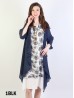 Double Layered Sleeveless Shift Dress W/ Tie-Dye Design